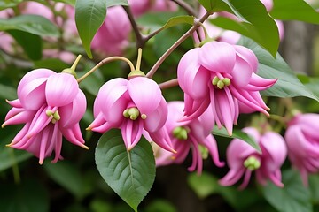 Beautiful pink and white magnolia flowers blooming in spring