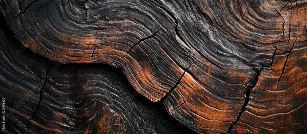 Aufkleber dark brown wood texture with natural grain patterns showcasing age and character for backgrounds and