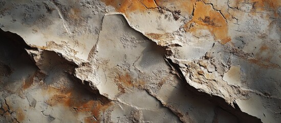 Naklejka premium textured concrete wall with peeling paint and natural color variations for industrial or artistic backgrounds