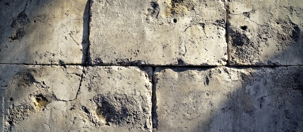 Poster two-tone concrete block texture with natural imperfections and shadows for industrial and architectu