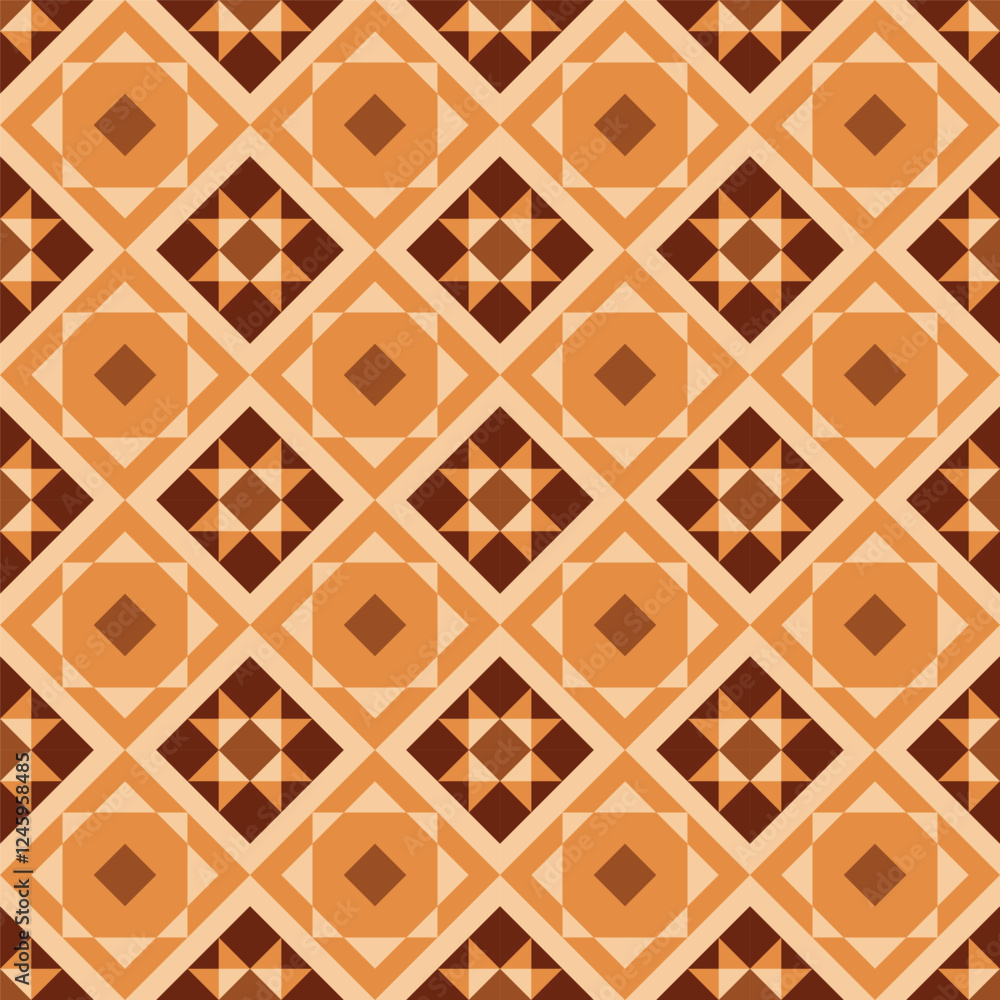 Aufkleber seamless geometric pattern featuring a repeating design of interlocking shapes in a warm and invitin