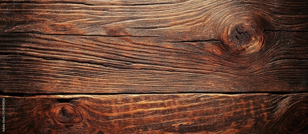 Poster Old wooden texture showcasing intricate tree bark patterns with natural warm tones and detailed grain for rustic design backgrounds.