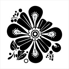 abstract flower on a white background, vector illustration.