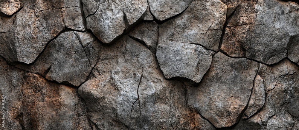 Poster cracked concrete wall texture with rugged surface detail for backgrounds and design elements