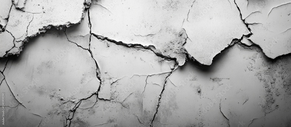 Poster Cracked Concrete Wall Texture with Abstract Pattern for Background Use in Design and Art Projects