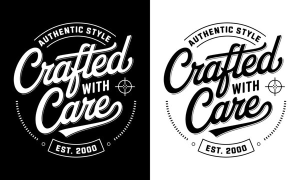 Crafted with Care T-Shirt Design - Authentic Style Established in 2000, Perfect for Those Who Appreciate Quality and Artisanal Craftsmanship in Fashion