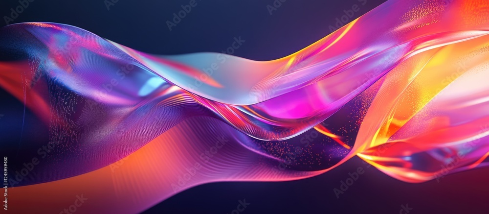 Poster vibrant abstract design with dynamic gradients and geometric shapes ideal for adding text in a moder