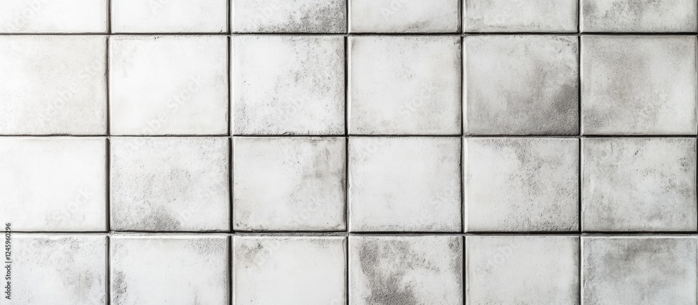 Poster Textured concrete floor tiles arranged in a grid creating a modern and minimalistic background design for various applications.
