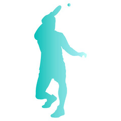Table Tennis Player Silhouette on White Background. Vector Illustration in Colorful Design.