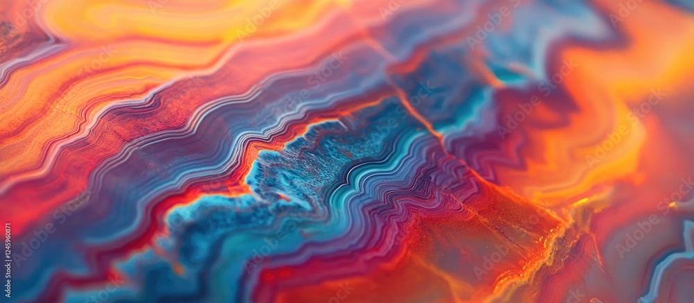 Aufkleber vibrant macro texture of brazilian agate with intricate patterns and rich color palette