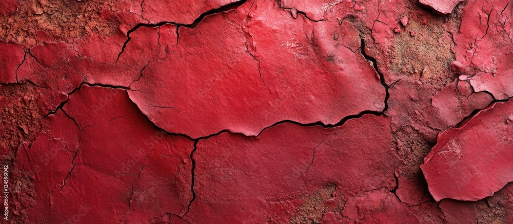 Aufkleber viva magenta 2023 color inspiration with dry earth texture featuring cracks and scratches for creati