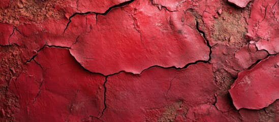 Naklejka premium Viva Magenta 2023 Color Inspiration with Dry Earth Texture Featuring Cracks and Scratches for Creative Design Backgrounds