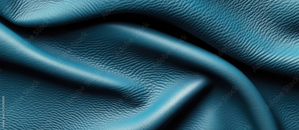 Poster Cyan colored leather texture with abstract pattern for design backgrounds and creative projects in fashion and interior decor