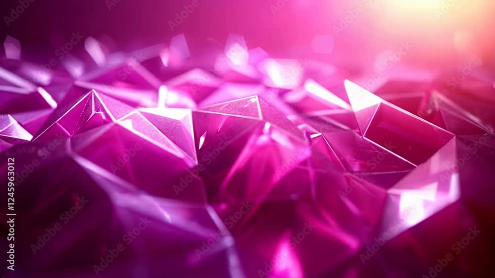 Poster iridescent polygonal surface with shifting light and dynamic color changes