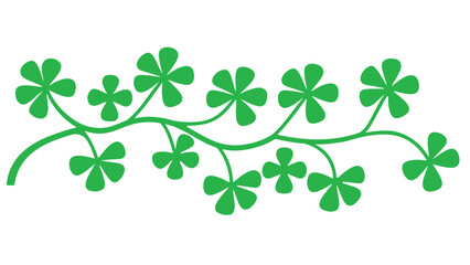 A vibrant green clover vine illustration, symbolizing luck and nature. Perfect for eco-friendly designs, decorations, and botanical artwork © MAZID
