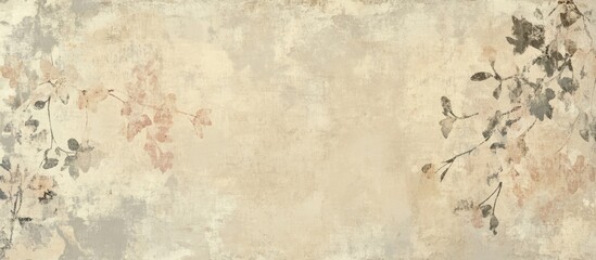 Vintage floral grunge paper texture background for creative and artistic design projects