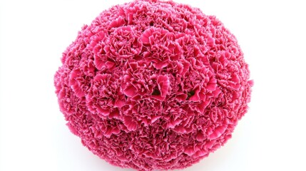 Bright Pink Flower Arrangement with Layered Petals Against White Background