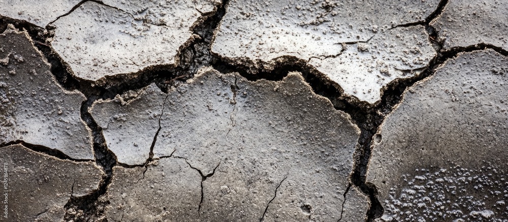 Poster Textured concrete surface featuring visible scratches and cracks highlighting weathering and wear over time.