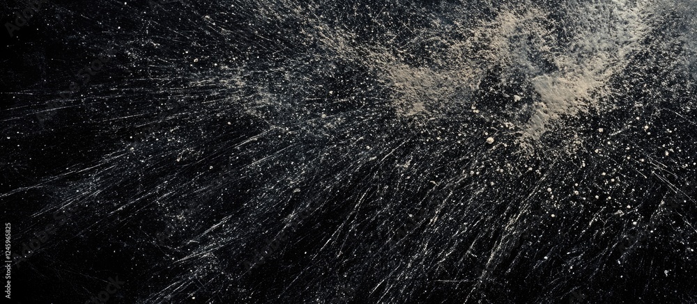 Poster black abstract background with dust and scratches design creating a vintage decorative overlay and a