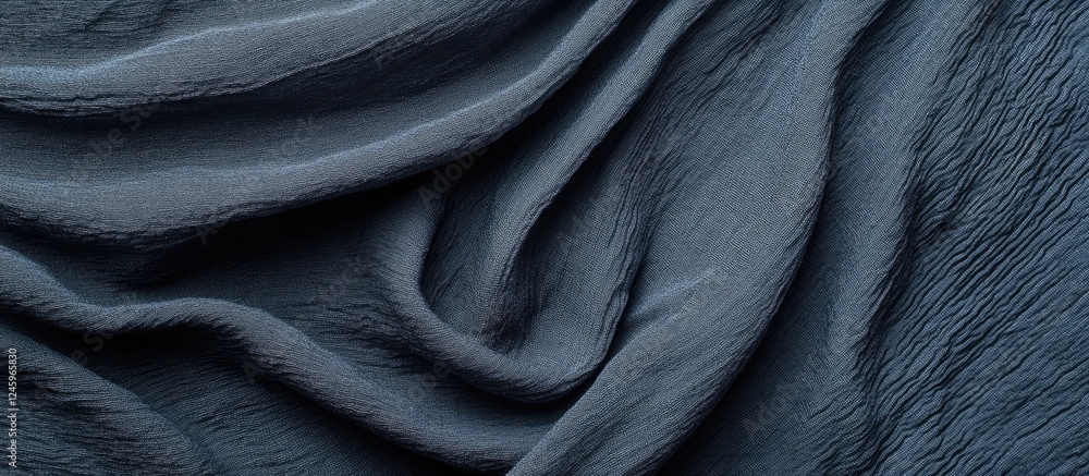 Poster dark gray fabric texture with elegant folds and subtle lines ideal for backgrounds or overlays in de