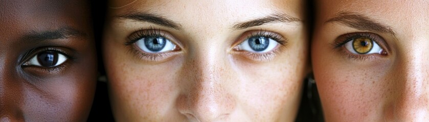 Obraz premium Diverse women's eyes close-up, unity, beauty