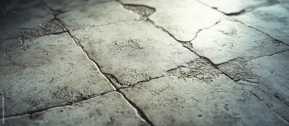 Poster weathered concrete floor texture with cracks and stains showcasing an aged, dirty appearance for use