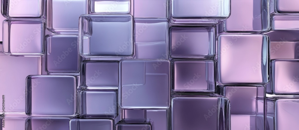 Poster decorative wall texture featuring a mosaic of purple and gray glass squares creating an elegant and 