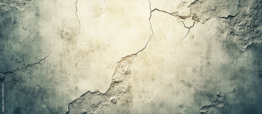 Aufkleber textured concrete wall with cracks and faded surface ideal for backgrounds or architectural designs 