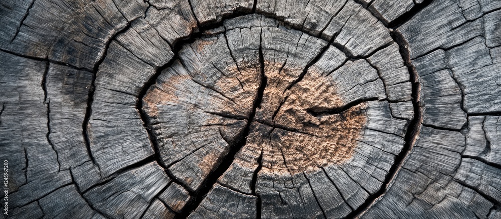 Aufkleber close-up view of weathered tree trunk texture showcasing natural patterns and details of aged wood g