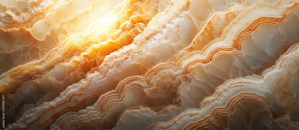 Poster closeup of sandstone texture showcasing intricate layers with a bright center and vignette effect id