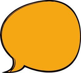 Yellow speech bubble icon, chat and communication symbol