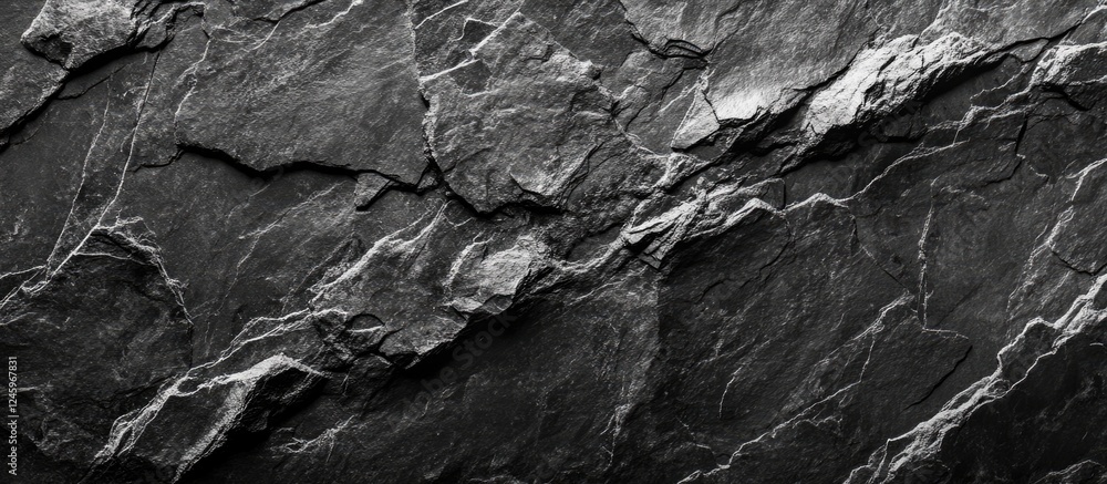 Poster dark gray slate stone texture background with asymmetric scratches and intricate details creating an