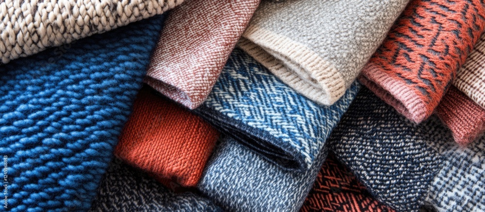 Poster textile surface textures in various colors showcasing intricate patterns and rich fabric details for