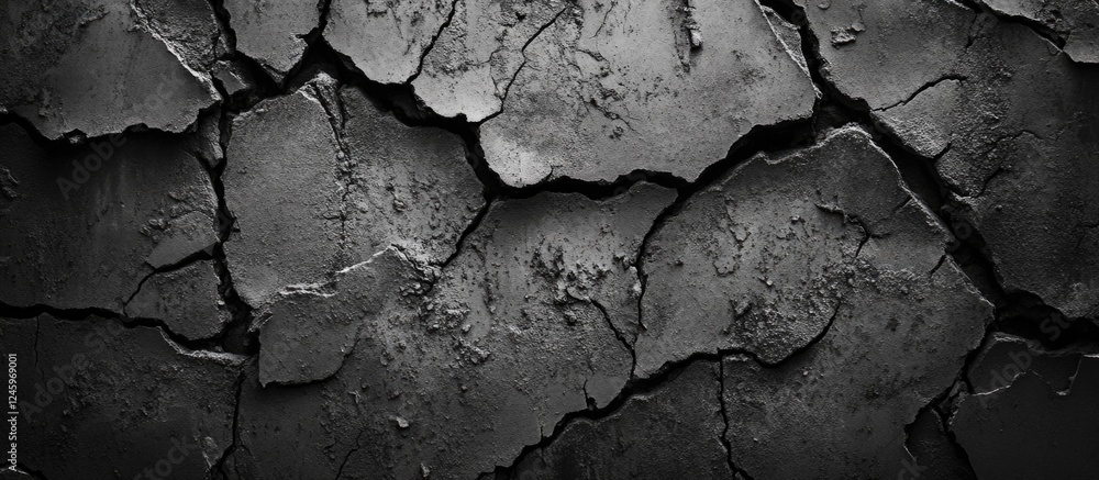 Poster close-up of aged weathered concrete wall texture showcasing cracks and imperfections in high resolut