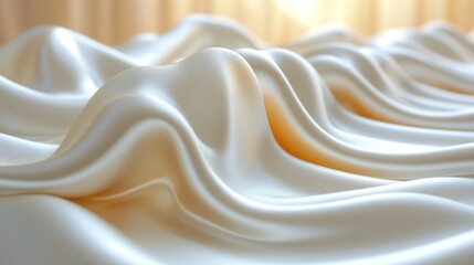 Draped ivory silk, studio, sunlight, luxury texture