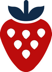 Obraz premium Fruit icon featuring red strawberries and white seeds