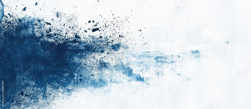 Poster distressed blue and white american flag design with ample empty space for text overlay and branding 
