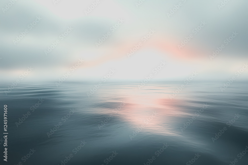 Aufkleber sunlight reflection creating a beautiful blur on water surface with soft waves and ripples in natura