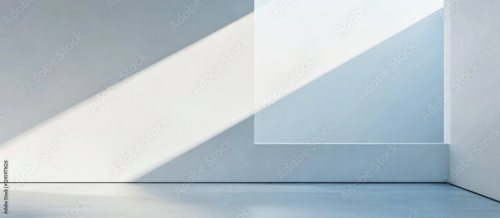 Aufkleber Minimalist interior space featuring ample blank walls and natural light suitable for text placement and modern design concepts