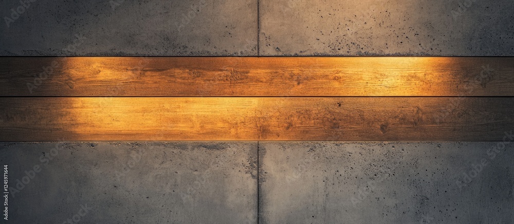 Poster concrete and wooden planks texture in loft style showcasing top view lighting and design elements