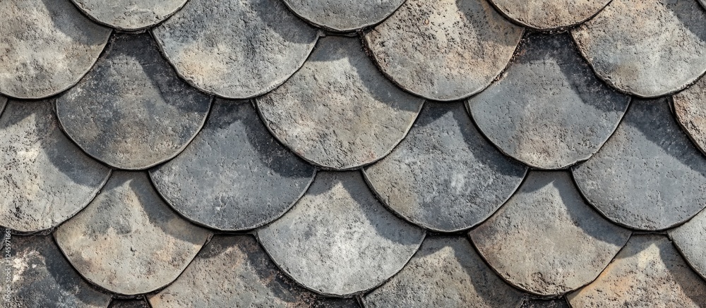 Poster Seamless Tileable Concrete Pavement Texture with Scalloped Design Ideal for Backgrounds and Surface Applications