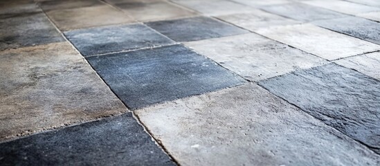 Fototapeta premium Concrete floor texture with varied tones and patterns for industrial and modern design backgrounds. Suitable for various interior design applications.