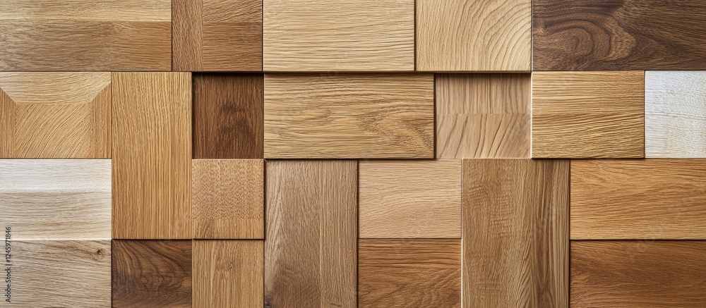 Poster oak wood veneer flooring samples arranged in a close-up view showcasing various textures and colors 