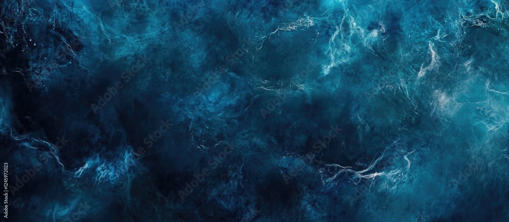 Poster dark ocean water abstract background with swirling textures and empty space for text overlay ideal f