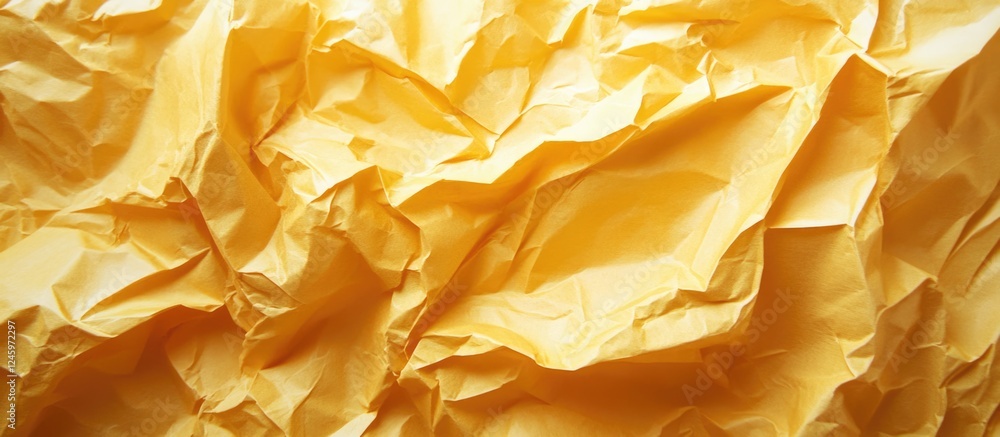 Leinwandbilder wrinkled yellow paper texture background for creative design and artistic projects in a vivid macro 