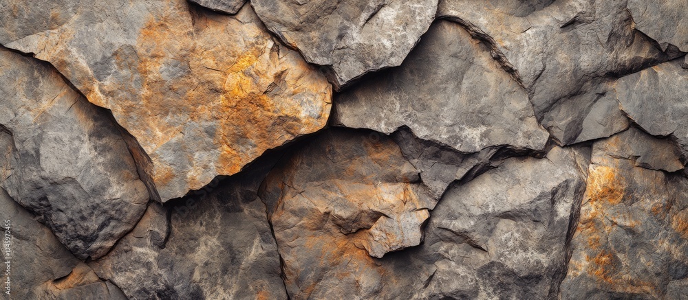 Leinwandbilder Textured crushed rock background with variations in color and shape, ideal for natural themes in design projects and presentations.