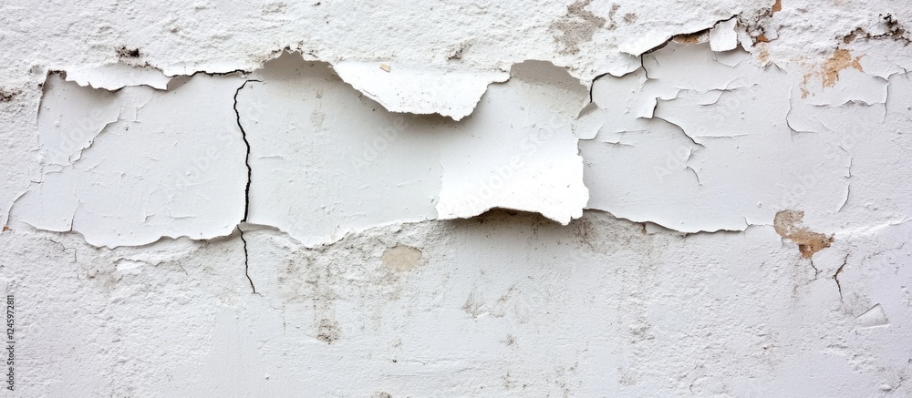 Poster weathered concrete wall with peeling paint and cracks showcasing texture and age for background or d