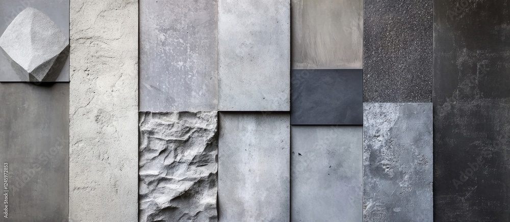 Poster Abstract concrete texture collection showcasing various surface patterns for versatile background use in design projects.