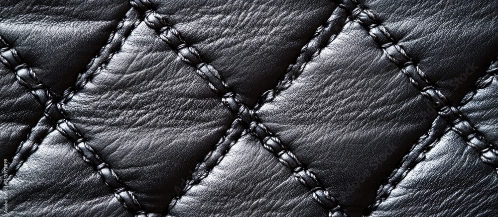 Aufkleber soft black leather texture with intricate stitching ideal for fashion design featuring ample space f