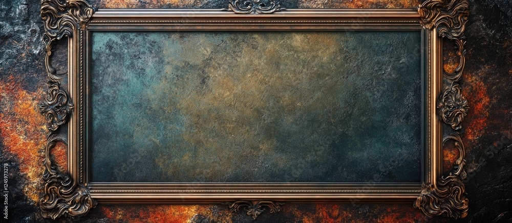 Poster elegant vintage picture frame mockup creative display for art and text placement on textured backgro